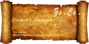 Zsubori Csongor névjegykártya